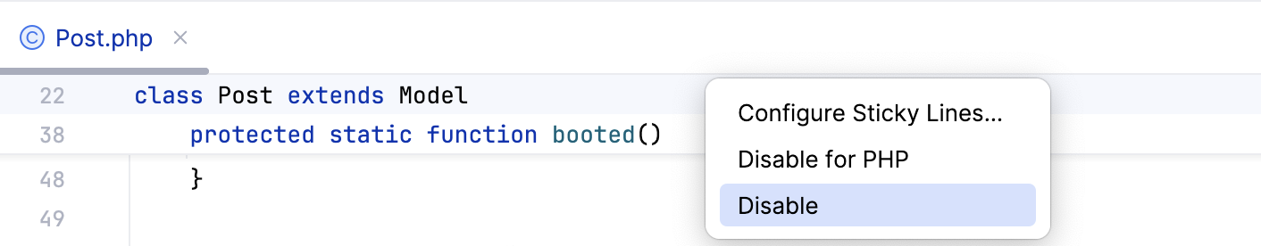 Disable Sticky Lines Disable Sticky Lines