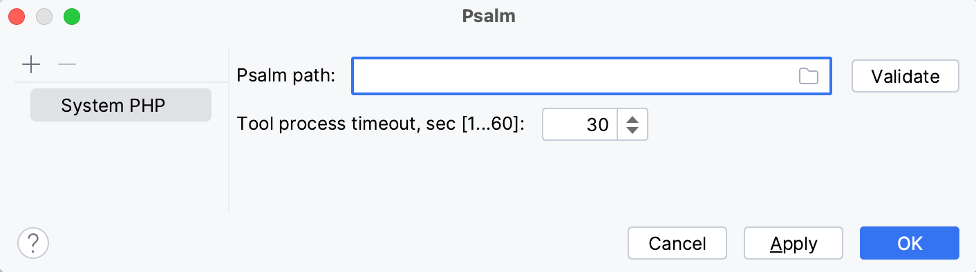Empty Psalm path field Empty Psalm path field