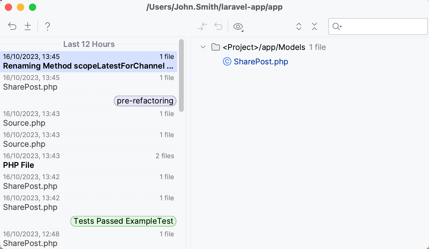 PhpStorm: Add label to the current state Local History PhpStorm: Add label to the current state Local History
