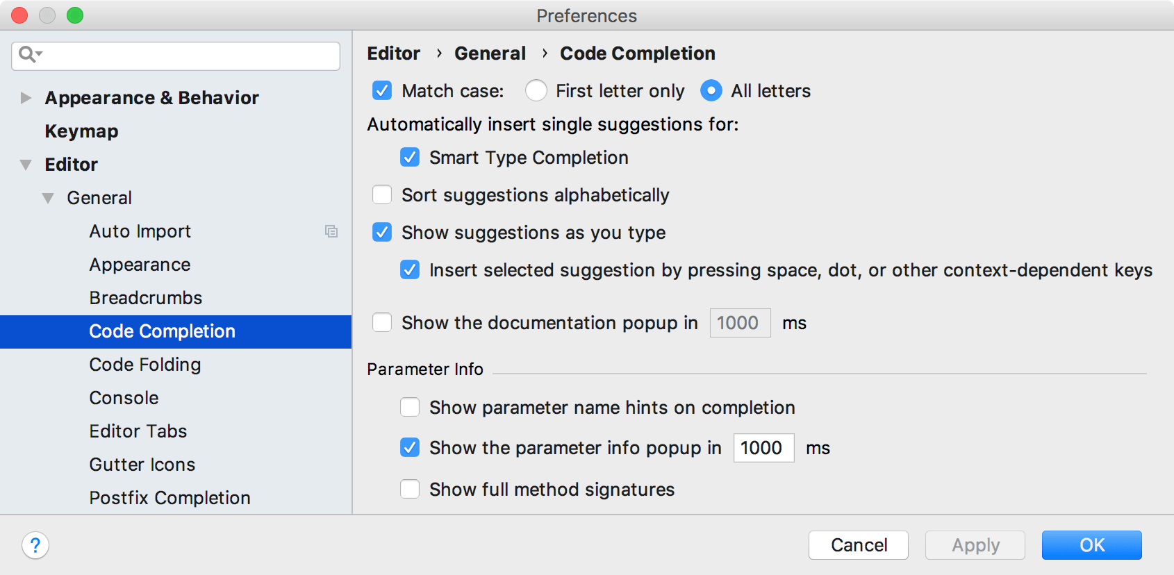 Code completion Code completion