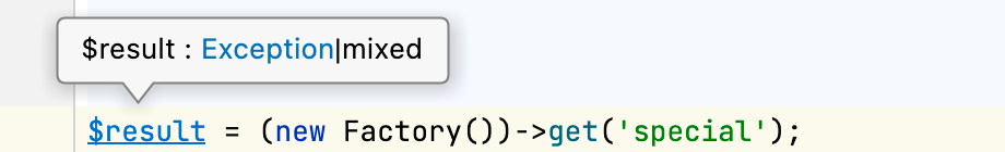 Method return type overridden via string literal Method return type overridden via string literal