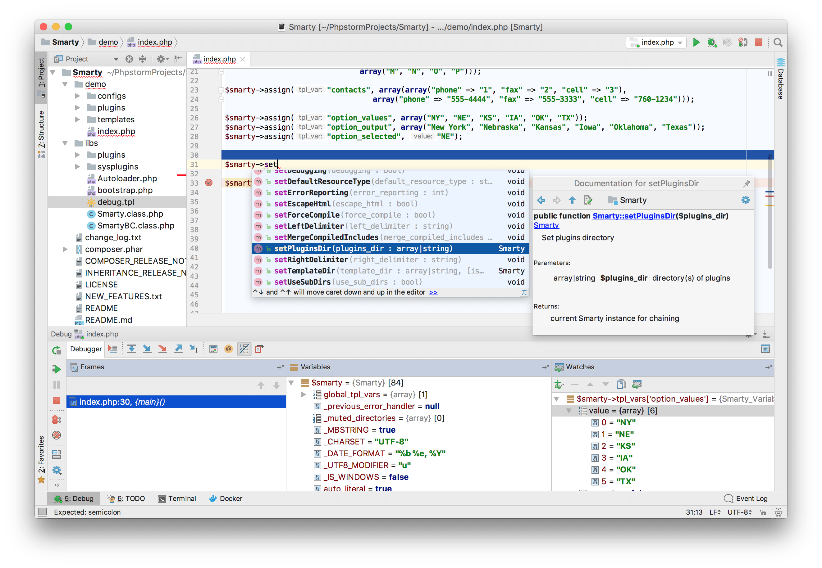 PhpStorm project overview PhpStorm project overview