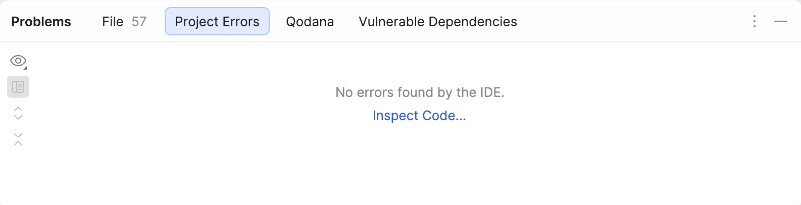 Project Errors tab