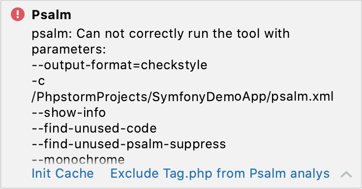 Psalm validation inspection timeout error Psalm validation inspection timeout error