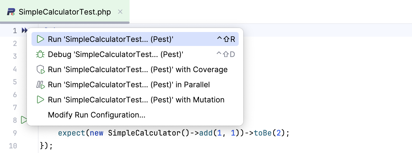 Run a single PHPUnit test Run a single PHPUnit test