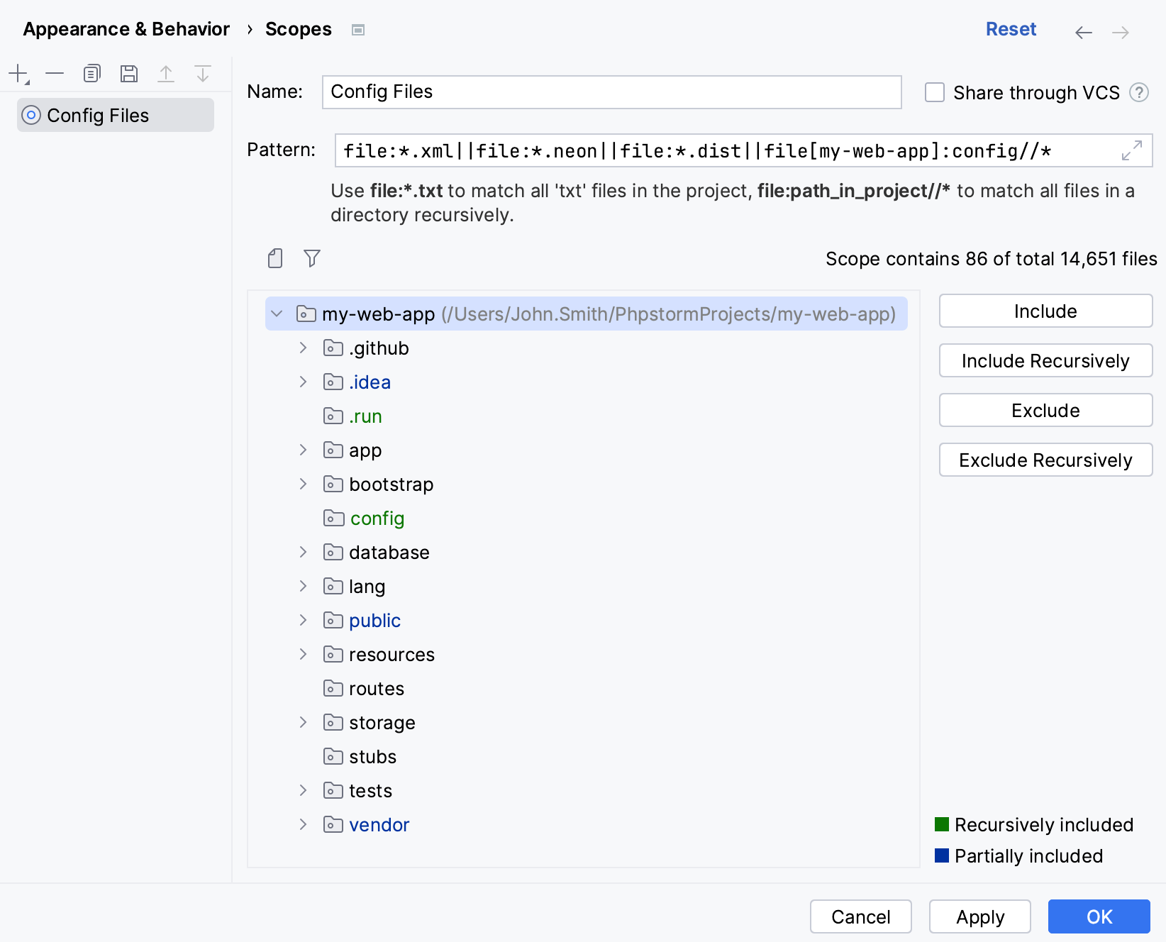 A new scope with added files and folders A new scope with added files and folders