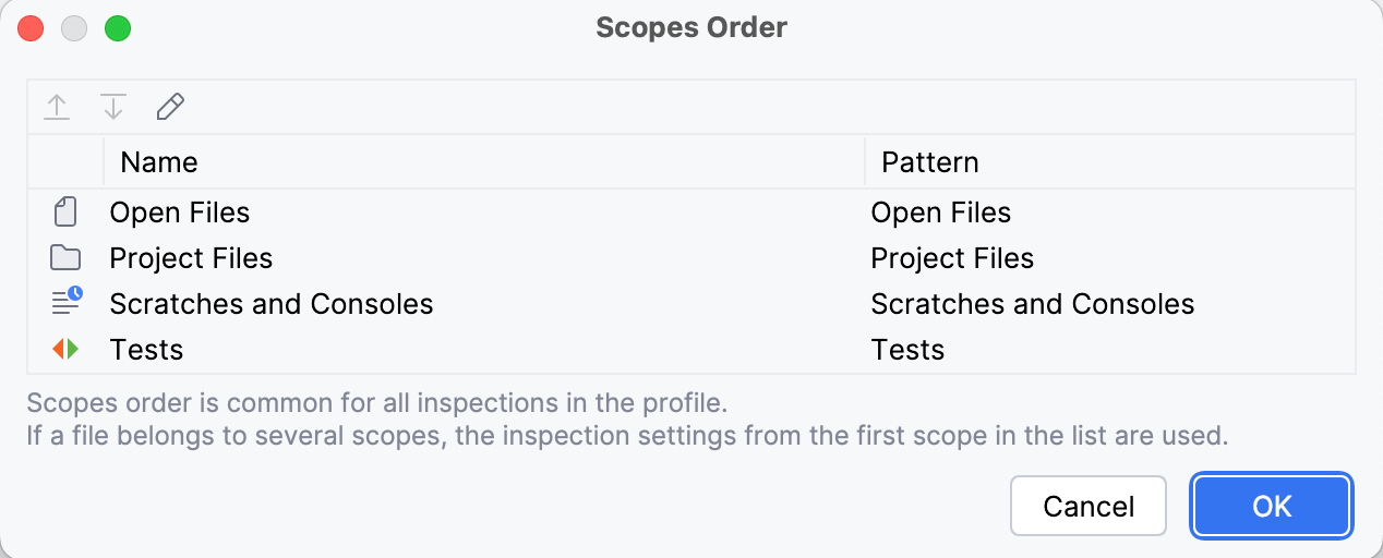 Changing the order of scopes Changing the order of scopes