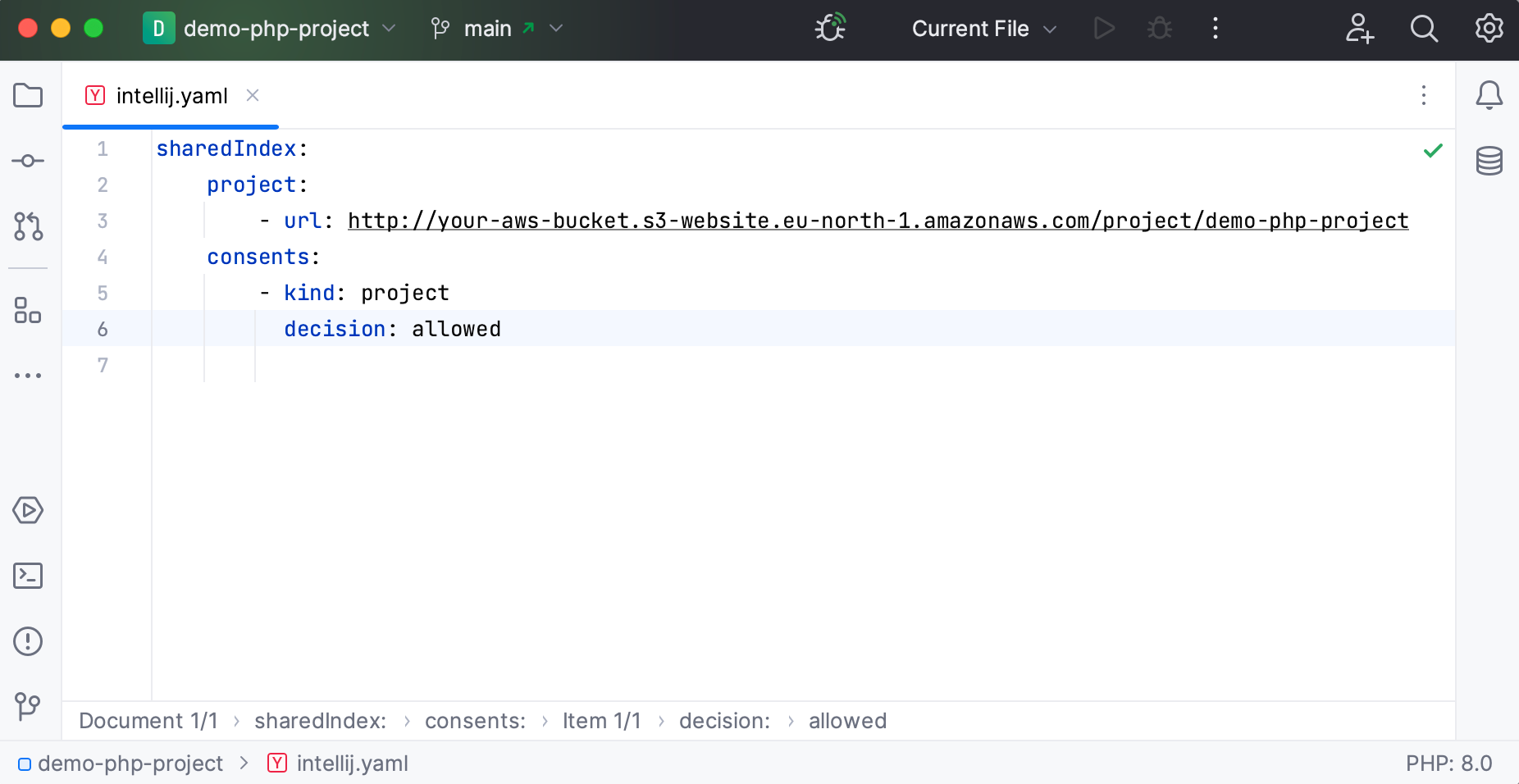 YAML file with shared indexes YAML file with shared indexes
