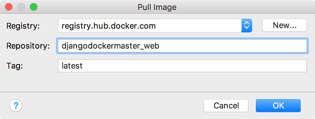 The Pull Image dialog The Pull Image dialog