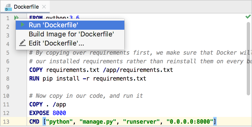 Docker で実行ポップアップ
