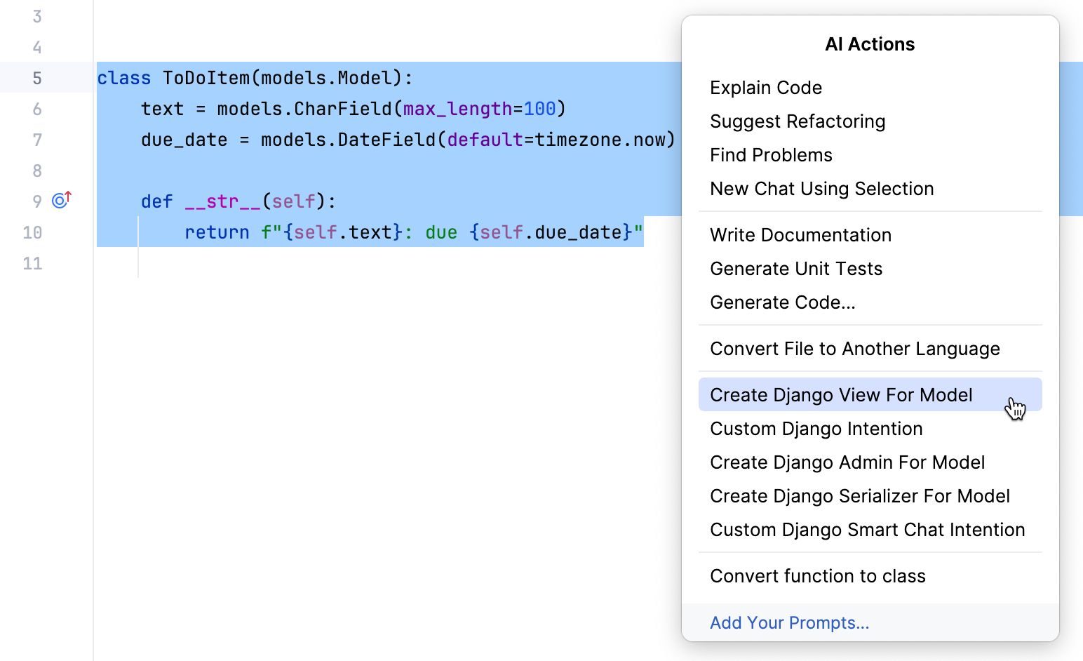 Choosing the Django intention Choosing the Django intention