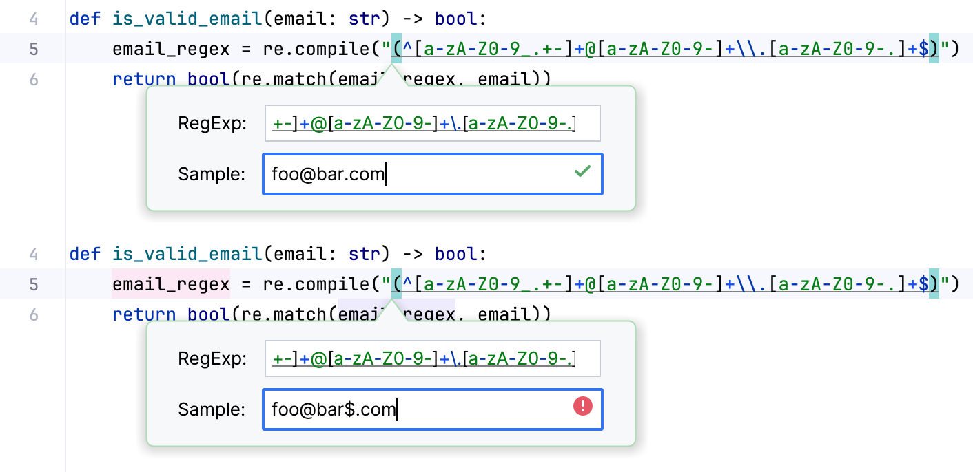 A dialog with current regex A dialog with current regex
