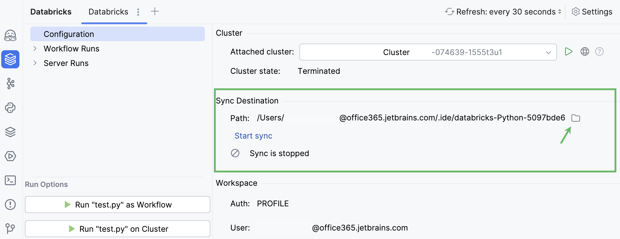 Synchronize project files with the Databricks cluster Synchronize project files with the Databricks cluster