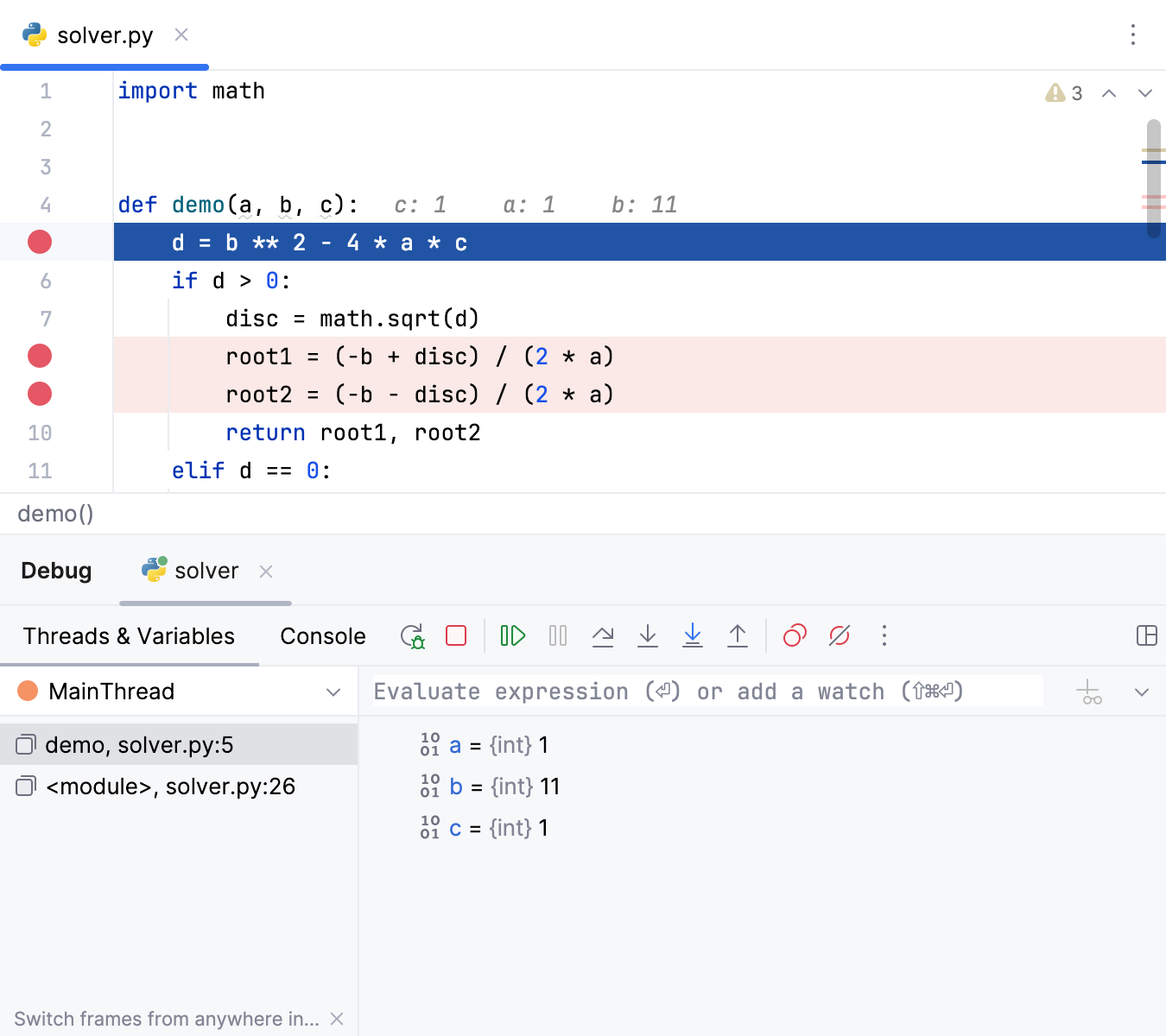 Debug the script Debug the script