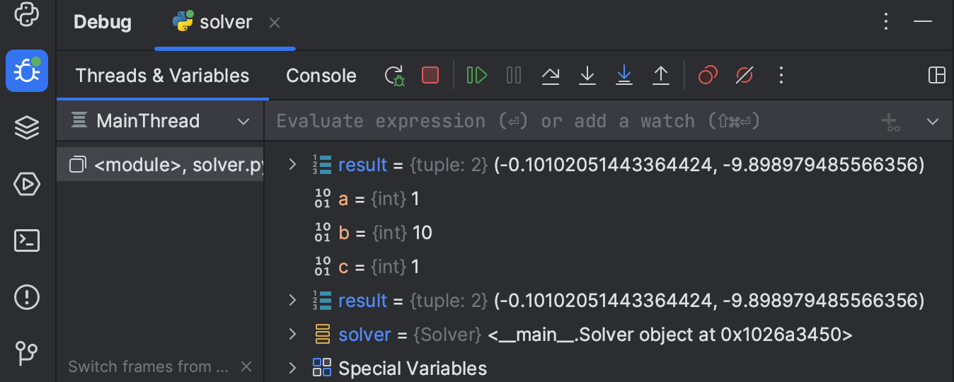 Part 1. Debugging Python Code | PyCharm Documentation