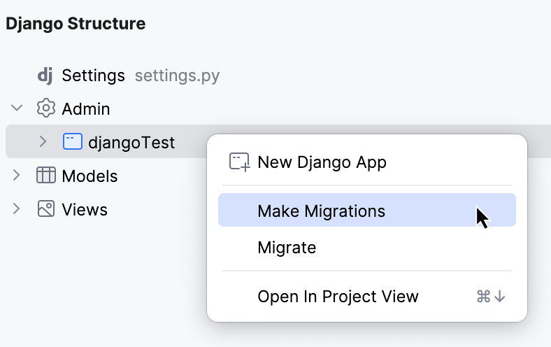 Make migration for an app Make migration for an app