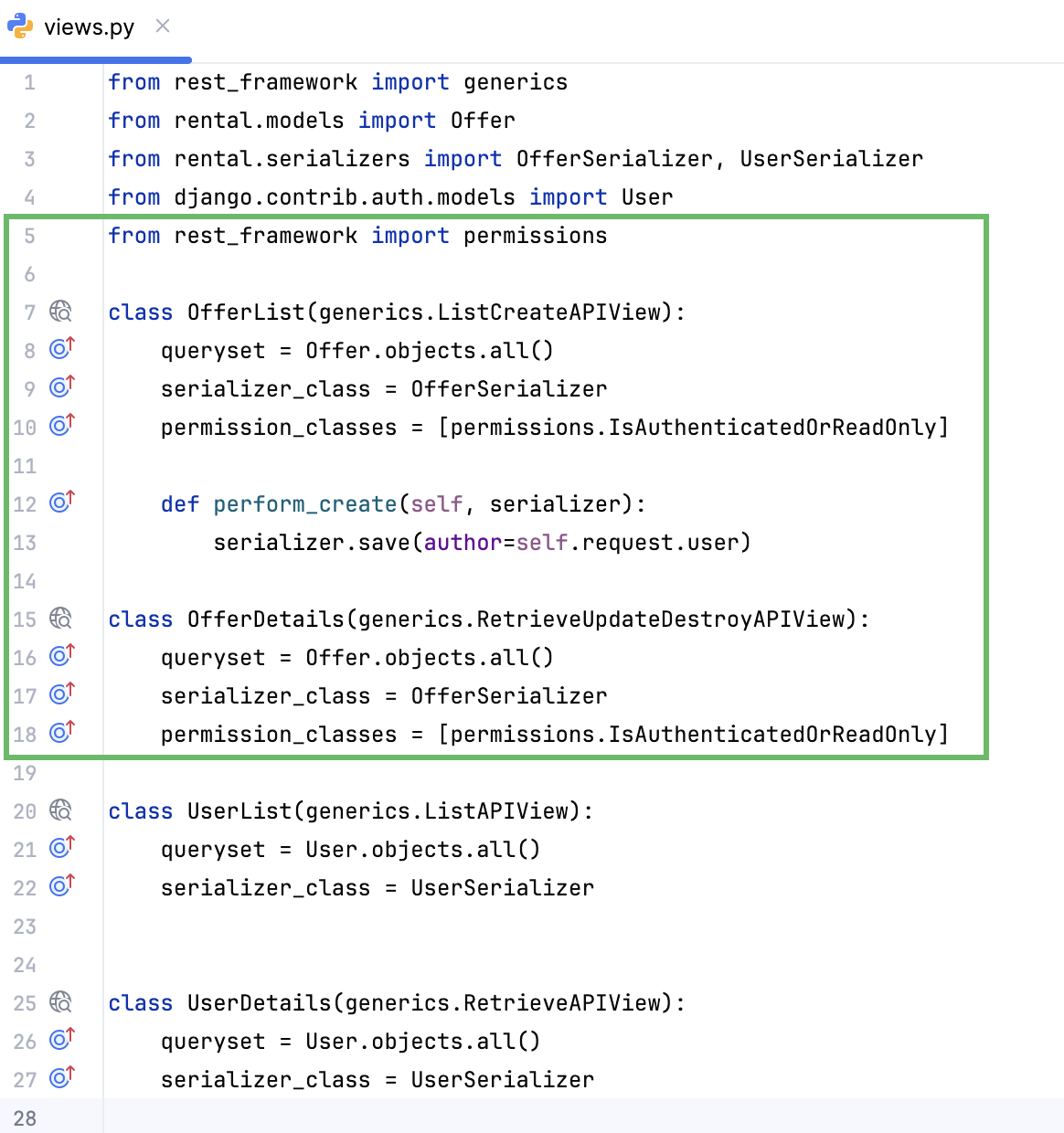 Making authentication required 'views.py' Making authentication required 'views.py'