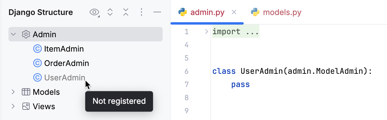 Unused admin classes Unused admin classes