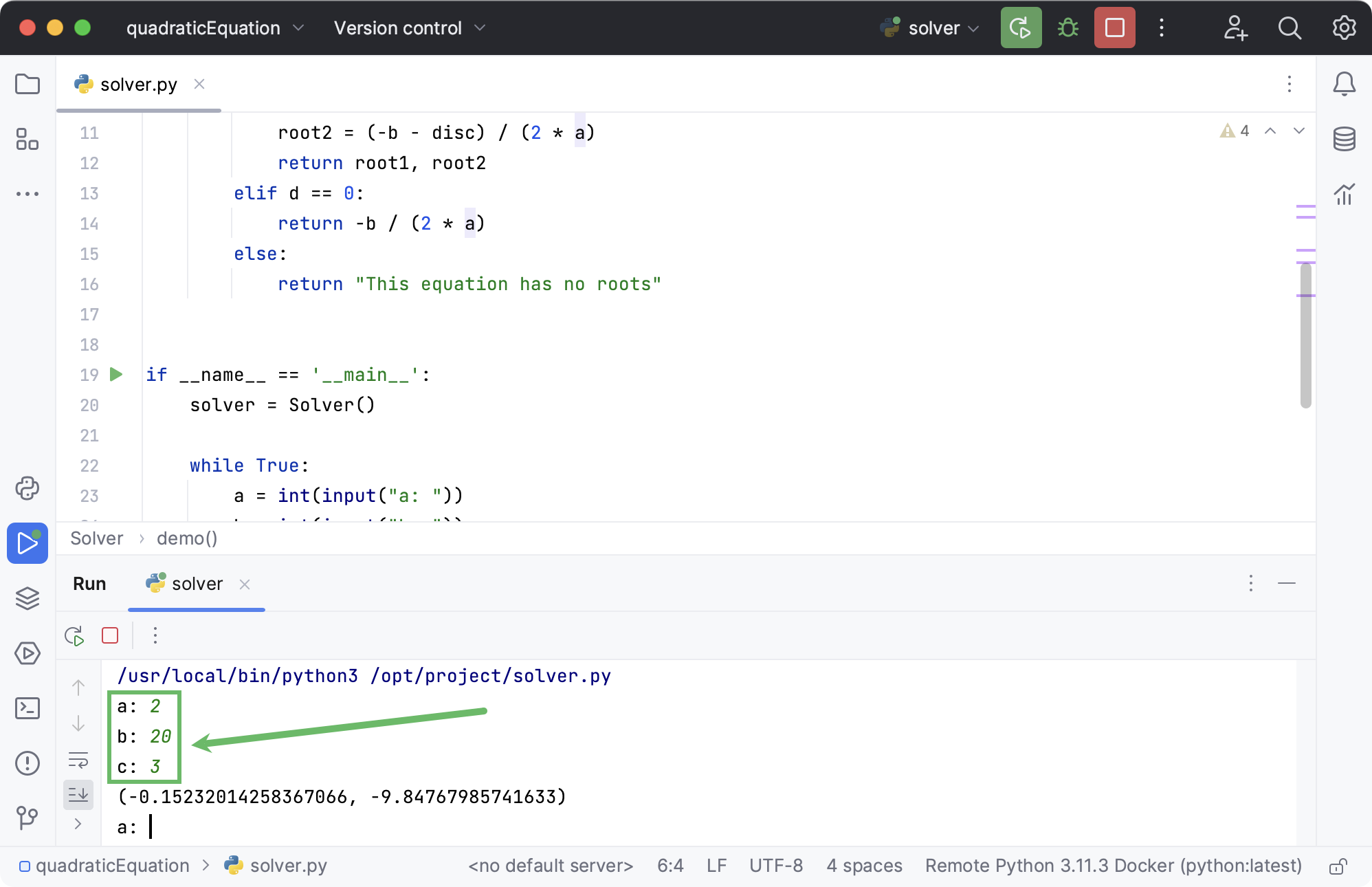 Running the sample in a Docker container Running the sample in a Docker container