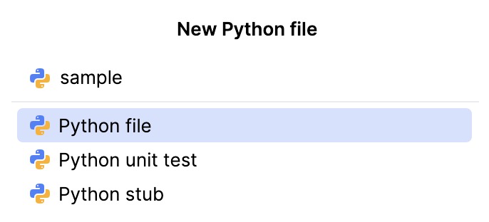 新しい Python ファイルの追加 新しい Python ファイルの追加