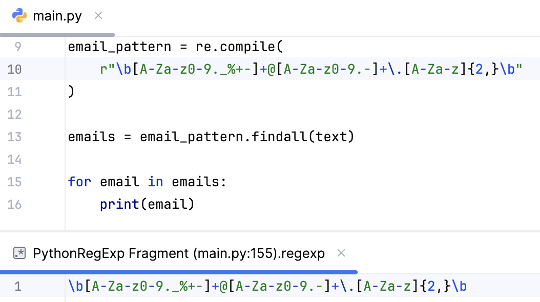 A scratch file with the current regex A scratch file with the current regex