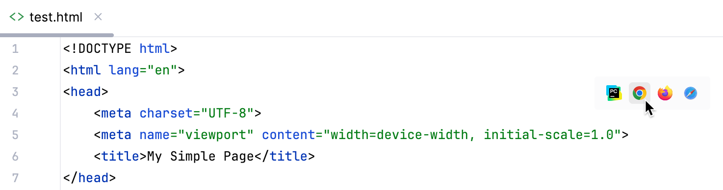 The Browser popup in the editor The Browser popup in the editor