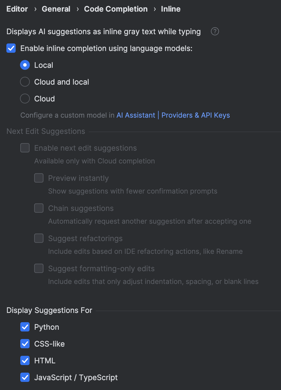 Full Line code completion | PyCharm Documentation