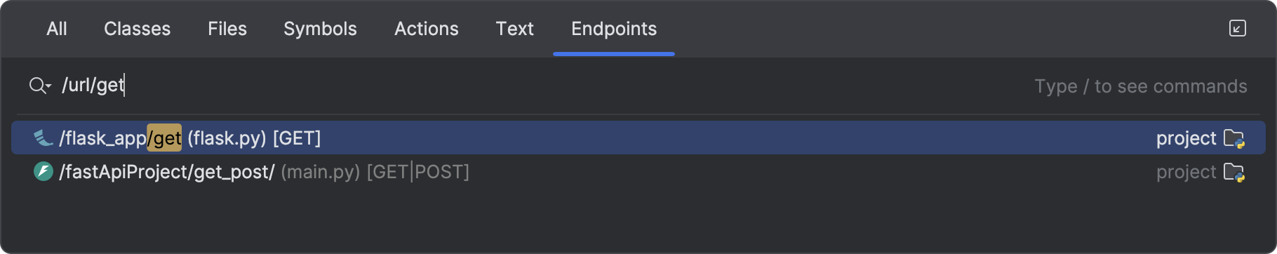 Endpoints tool window | PyCharm Documentation