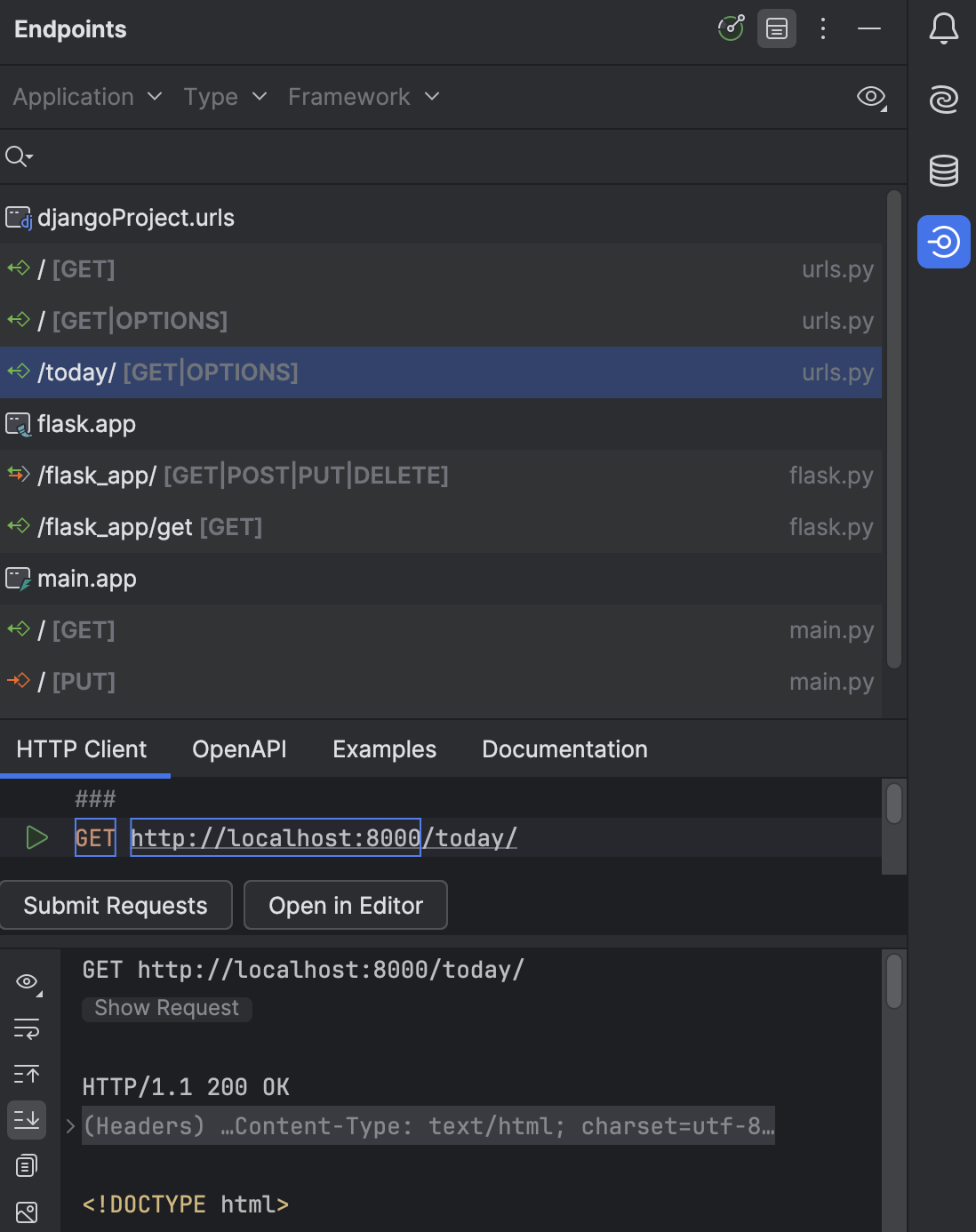 Endpoints tool window | PyCharm Documentation