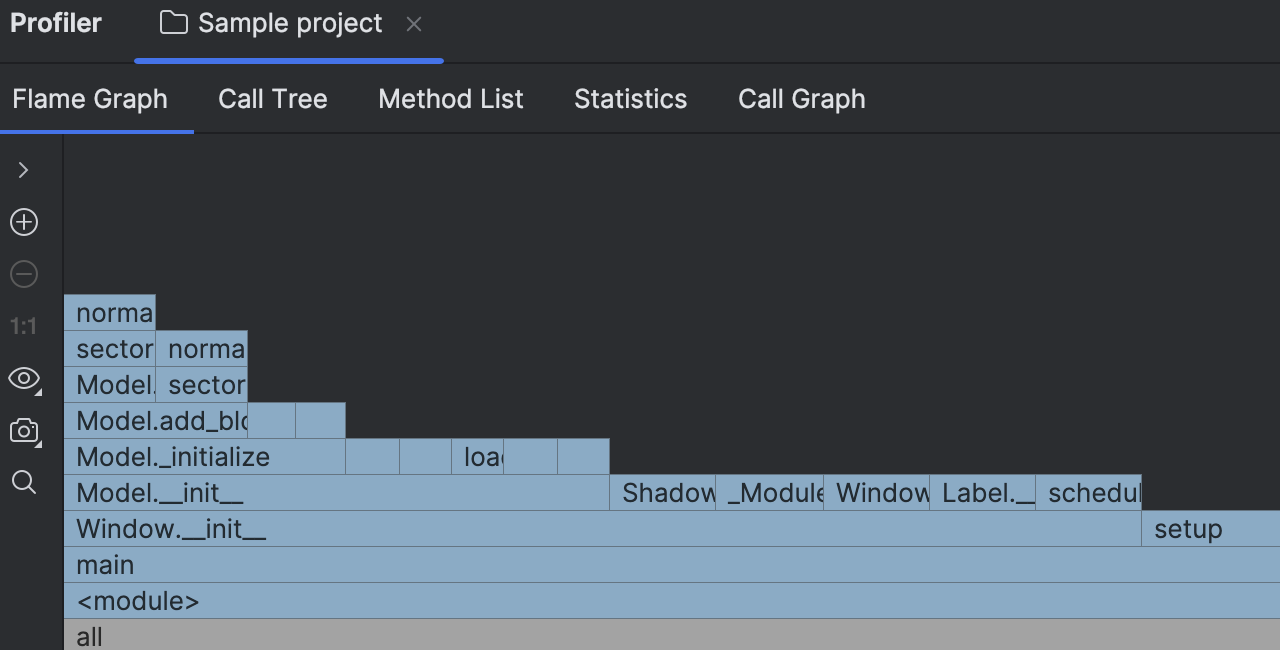 Read the profiler snapshot | PyCharm Documentation