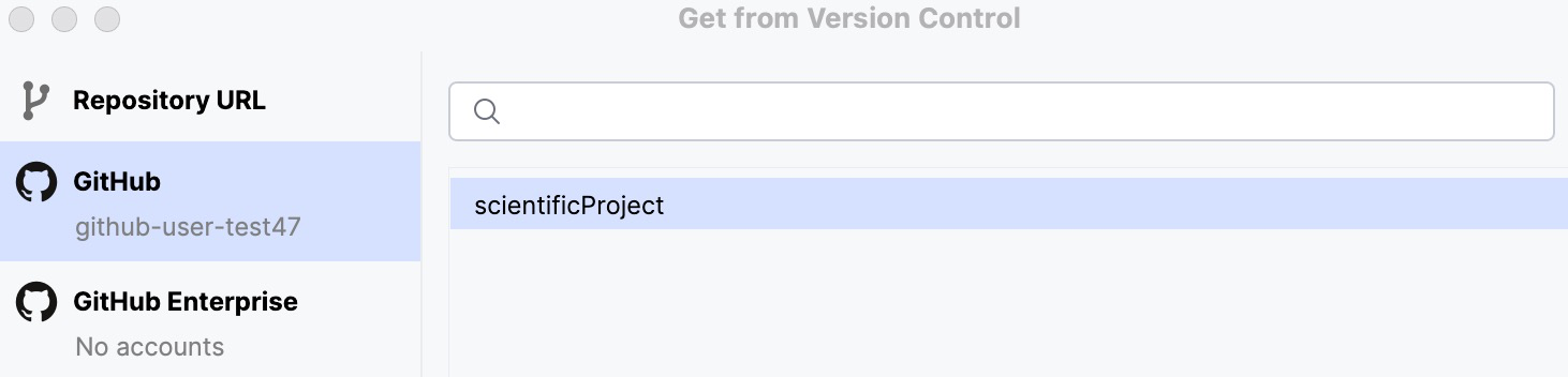 Select a repository from the list Select a repository from the list