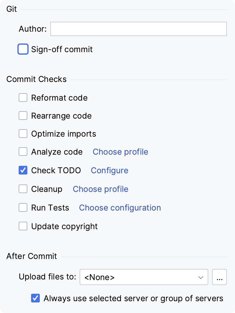 Committing changes to VCS Committing changes to VCS