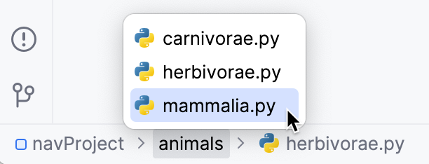Open a file using the navigation bar Open a file using the navigation bar