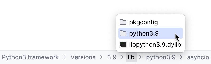 Using PyCharm navigation bar to open files