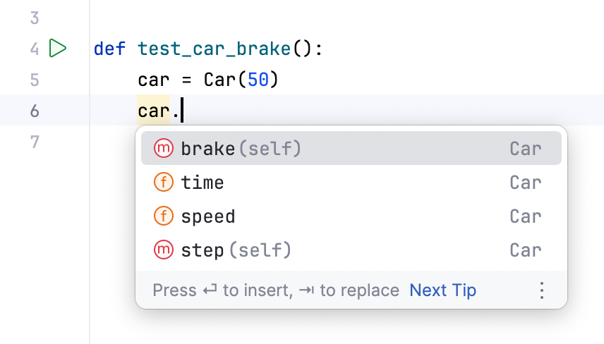 Autocompletion for the test subject Autocompletion for the test subject