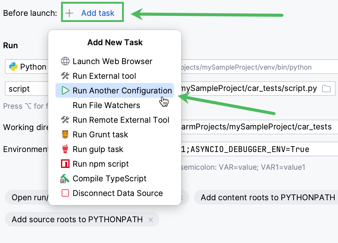Run another configuration as a before launch task Run another configuration as a before launch task