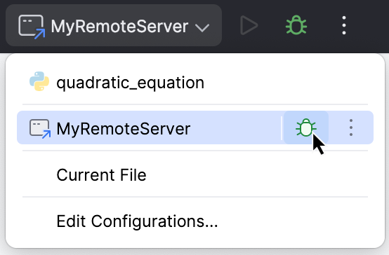 Running a debug configuration Running a debug configuration