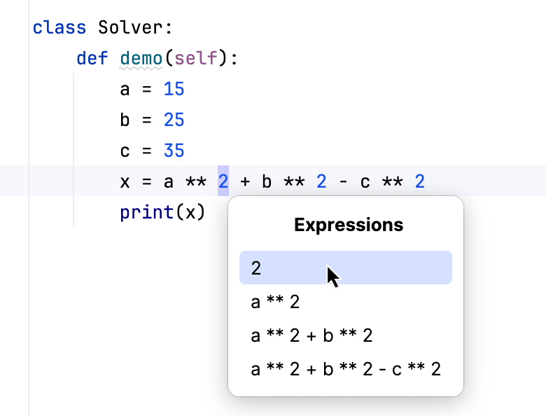 Select expression