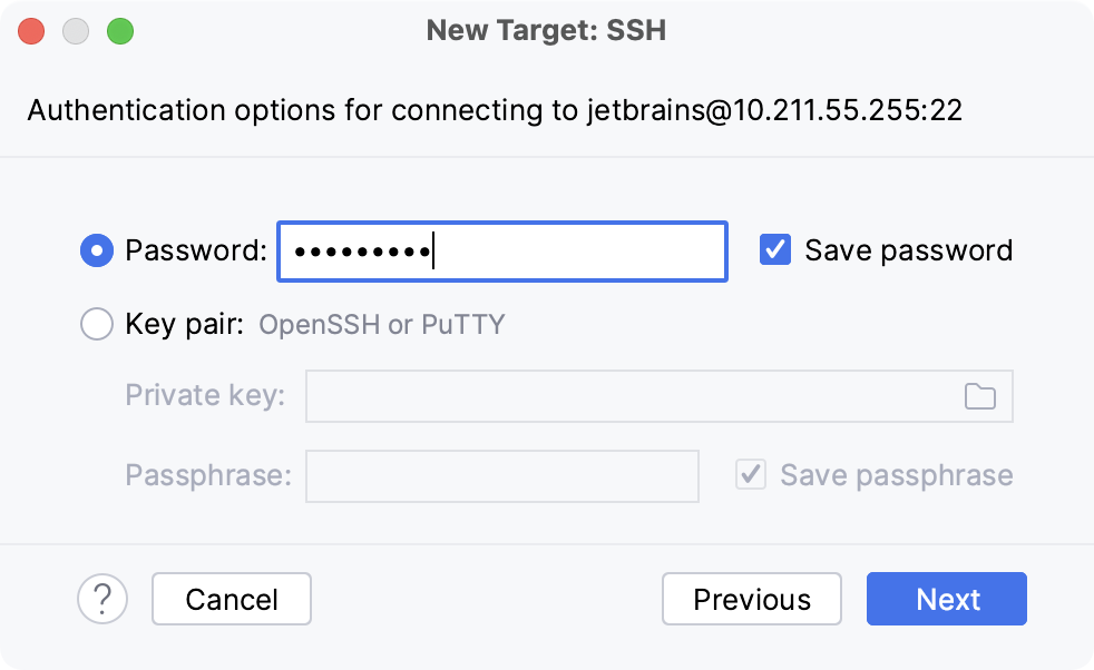 specifying authentication details specifying authentication details