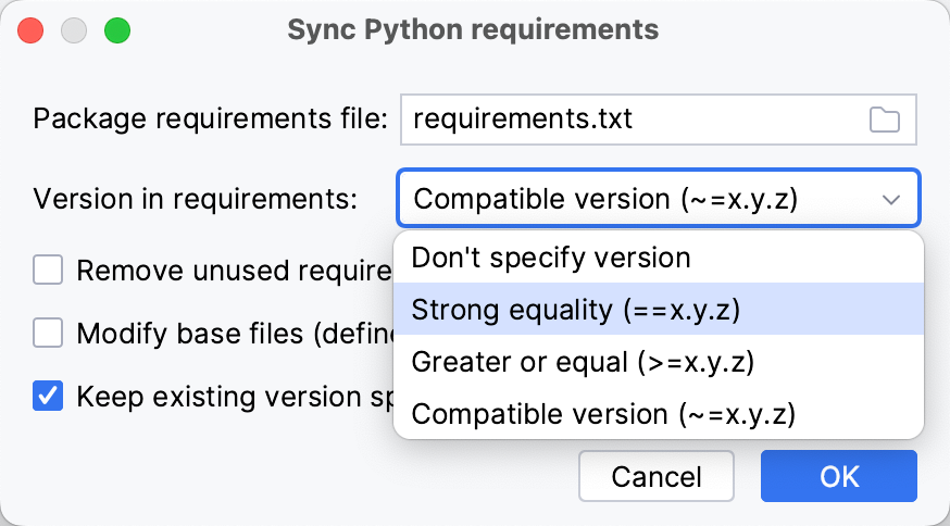 定义 requirements.txt 定义 requirements.txt