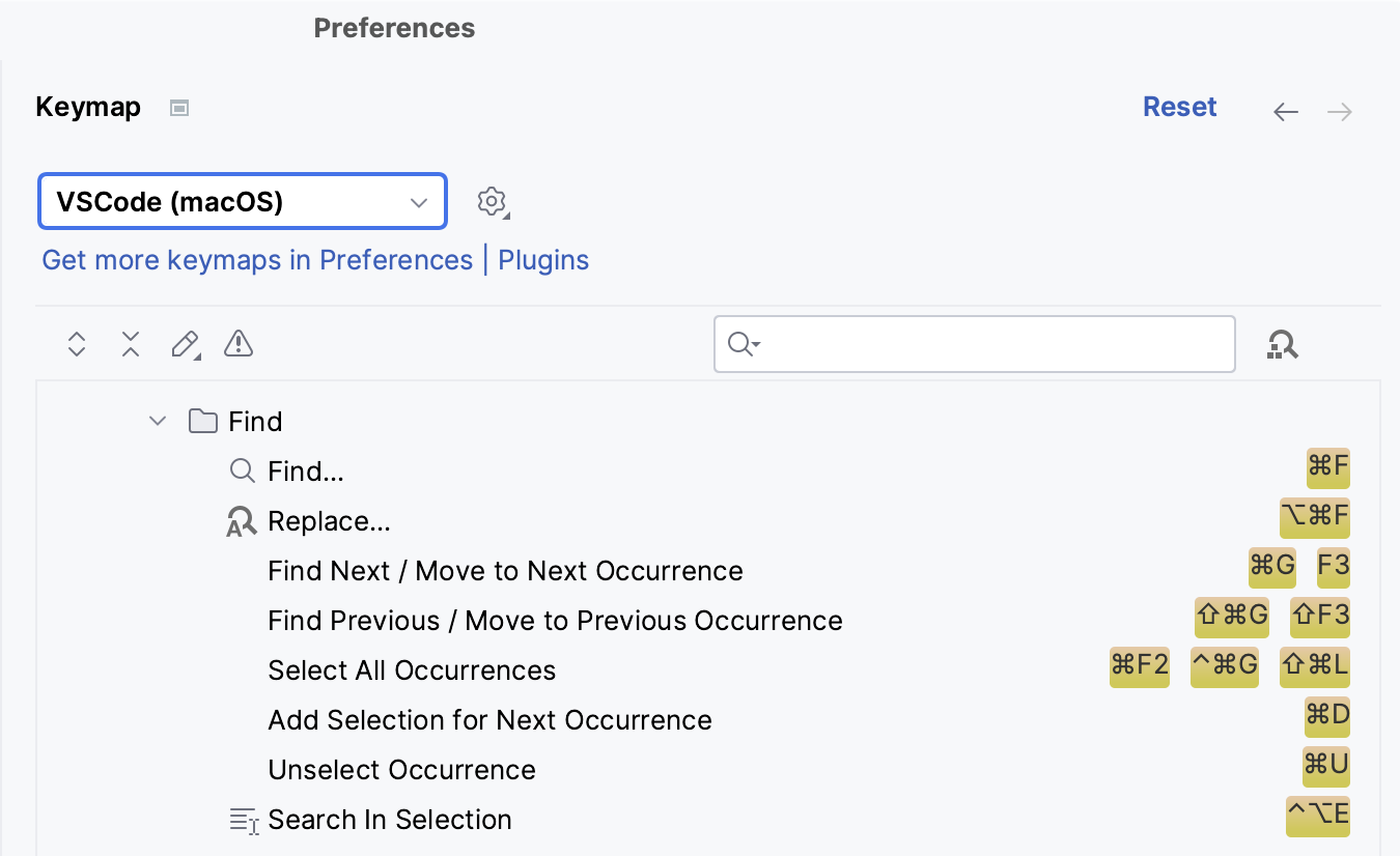 The VSCode keymap in PyCharm The VSCode keymap in PyCharm