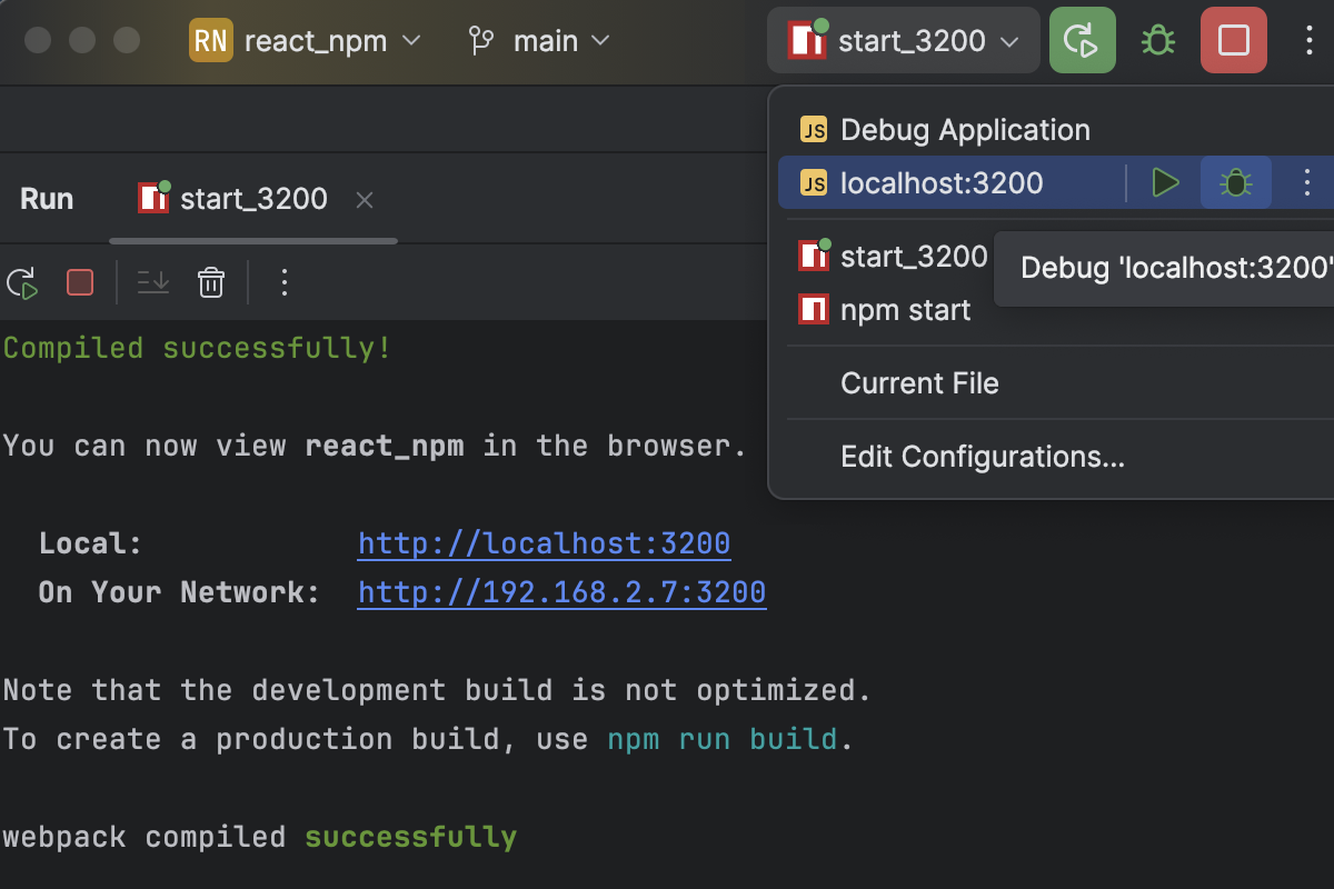 Run and debug React applications | IntelliJ IDEA Documentation