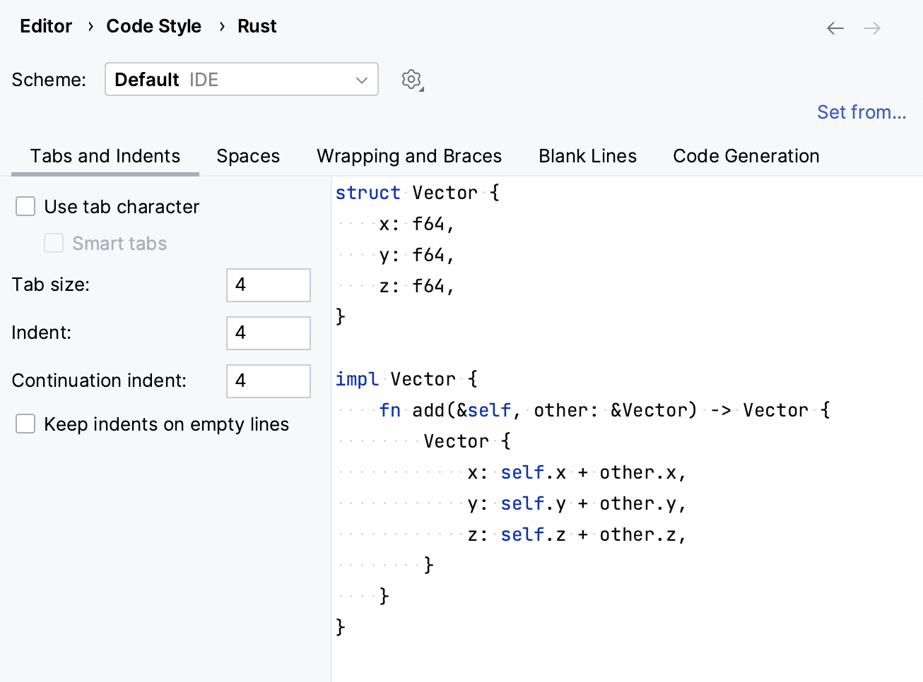 Rust のコードスタイル設定 Rust のコードスタイル設定