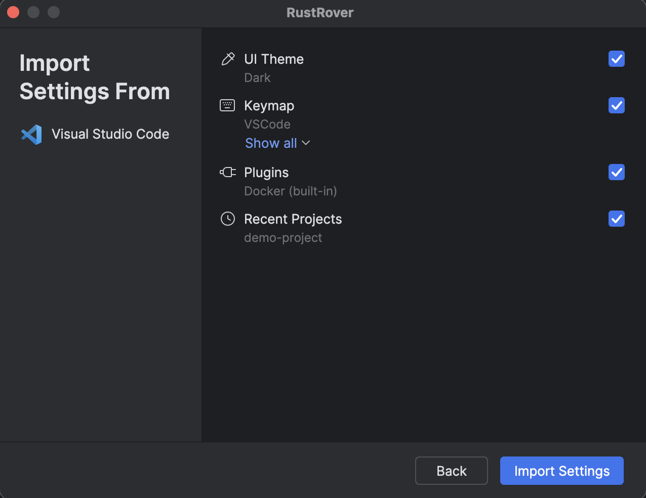 Visual Studio Code 設定選択 Visual Studio Code 設定選択