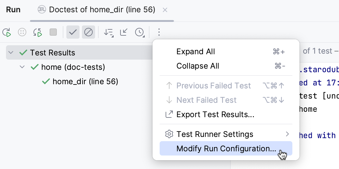doctest の実行構成を変更する