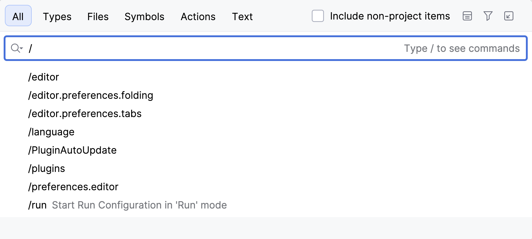 Search for Settings