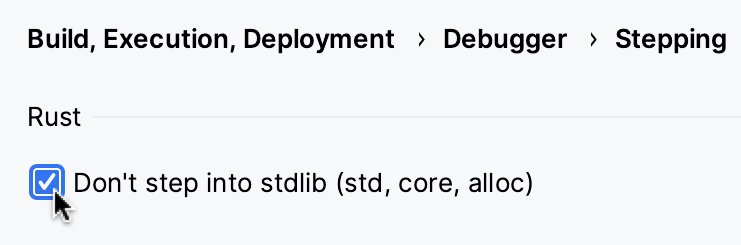stdlib オプションへのステップイン stdlib オプションへのステップイン