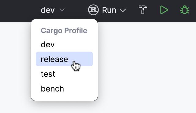 スイッチャーを使用して Cargo プロファイルを切り替える スイッチャーを使用して Cargo プロファイルを切り替える
