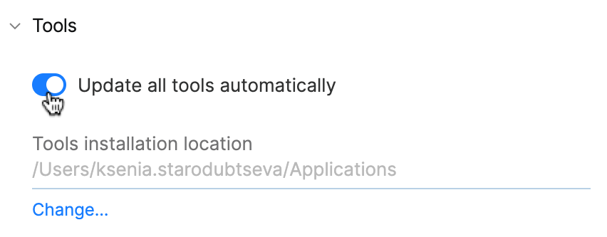 Toolbox App: すべてのツールを自動的に更新するオプション Toolbox App: すべてのツールを自動的に更新するオプション