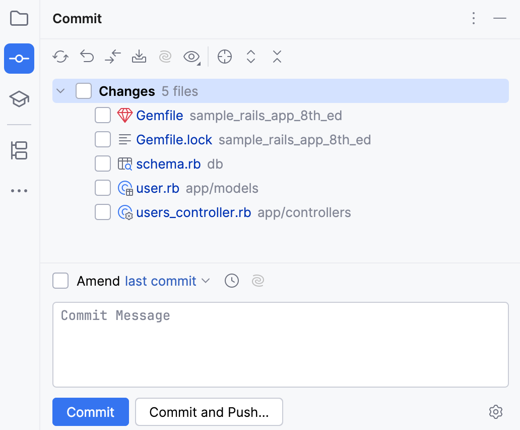 Commit tool window Commit tool window